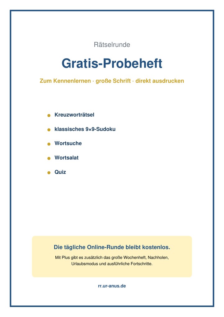 Vorschau Seite 1 des Probehefts