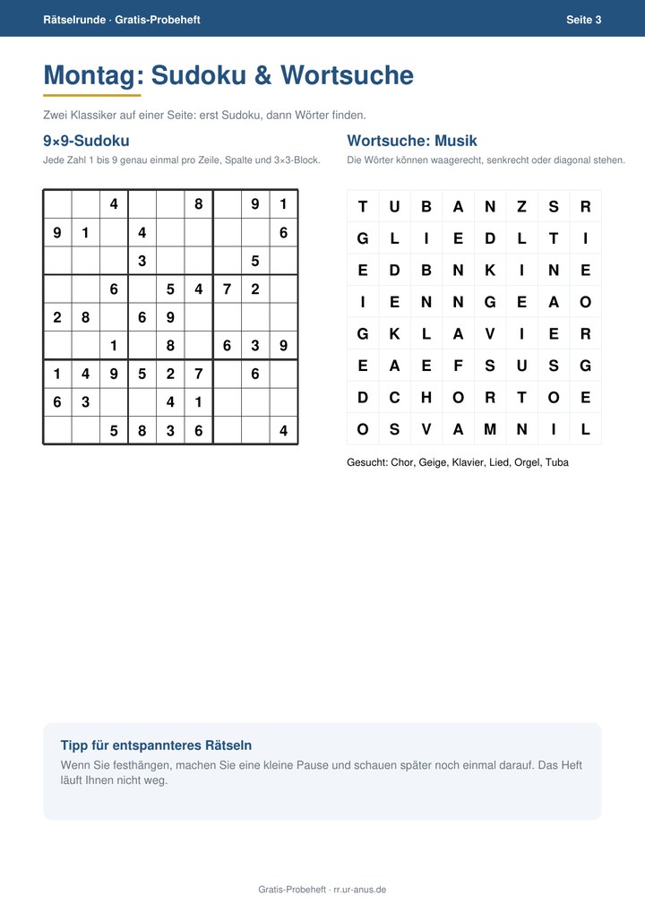 Vorschau Seite 3 des Probehefts